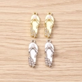 Chic rhinestone flip flop charms with faux pearls for DIY jewelry in gold and silver - Multicolor