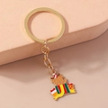 Portachiavi natalizio con renna in confezione regalo e anello in metallo dorato smaltato - Renna di Natale Confezione Regalo