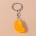Kreativer Schlüsselanhänger mit simulierter Orangenscheibe und realistischem Harzfruchtfleisch - Orange