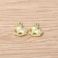 Detail of colorful unicorn rocking horse pendants with golden loops on wood background - Gold Frame with Blue Green Iridescent (3059) / 5 Pieces / Gold Yellow