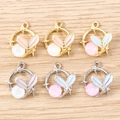Pack of 6 mermaid tail charms with alloy frames and faceted beads for DIY jewelry making - Fish Tail Pendant / 5 Pieces / Multicolor
