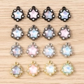 Sparkling star pendants with crystal rhinestones in multiple metal finishes for jewelry making - 5 Pieces / Multicolor