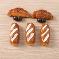 DIY food-themed resin pendants set with cartoon bread shapes and metal ring loops - Mixed Simulation Bread Pendants / Set of 4