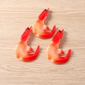 Realistic resin cooked shrimp food models with detailed texture on a light wood surface - Shrimp / Set of 4
