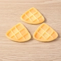 Realistische 3-delige gele hars wafelbedeltjes voor DIY telefoonhoesjes en koelkastmagneten - Sector Roosterwafel Stijl / Set van 4