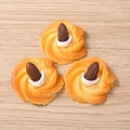 Set van 4 hars amandelkoekjes bedeltjes voor telefoonhoesjes en knutselprojecten - Gesimuleerd Amandelcrème Koekje Stijl / Set van 4