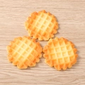 Realistische miniatuur wafels van hars voor telefoonhoesjes en DIY knutselen, set van 3 - Gesimuleerde Rooster Ronde Wafel Stijl / Set van 4