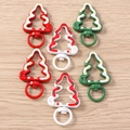 Chiusure a moschettone ad albero di Natale con smalto colorato su legno - Multicolore