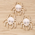 Halloween skull spider charms in white and gold enamel for DIY jewelry making - 10 Pieces Pack / White