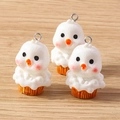 Set di simpatici ciondoli a forma di pulcino cupcake in resina per creazione gioielli DIY - Stile Base Cupcake / Pollo