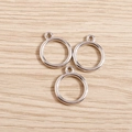 Polished silver circular geometric pendants for DIY jewelry making on wood background - 30Pcs Pack / Silver