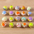 Macaron color resin beads with heart and star patterns for DIY jewelry making - Mixed Animal Beads / 5 Pieces