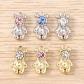 Charming bear pendants with sparkling gemstones in gold and silver finishes - Multicolor