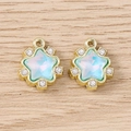 Pendentifs étoile à strass avec pierre bleu clair pour la fabrication de bijoux - 5 Pièces / Or Bleu