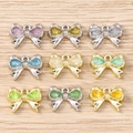 Set di 9 ciondoli a fiocco minimalisti con gemme colorate per creazione di gioielli - Multicolore