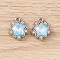 Détail de breloques en forme d'étoile avec pierres bleues et zircons étincelants - 5 Pièces / Argent Bleu