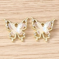 Detail von Schmetterlingsanhängern mit Straßsteinen und buntem Harz für DIY-Schmuck - Hohl Schmetterling - Gold Weiß