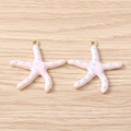 Roze zeester bedeltjes met blauwe stippen en goud plating voor DIY sieraden - Goud Roze Zeester