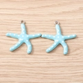Blauwe zeester hanger met witte stippen voor het maken van sieraden en DIY-accessoires - Zilver Blauw Zeester