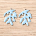 Hemelblauwe koraalhangers met metalen ringen voor DIY-sieraden en halskettingen - Zilver Blauw Groot Koraal