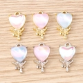 Set mit flüssigen Metall Herzanhängern in Gold und Silber für DIY Schmuck und Basteln - Mehrfarbig