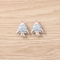 Kleine vis hanger van roze en blauw emaille voor het maken van DIY sieraden - Zilver Paars Goudvis