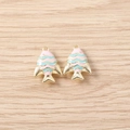 Roze en lichtblauwe emaille visvormige bedel met gouden afwerking voor DIY sieraden - Goud Paars Goudvis