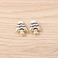 Set van twee wit-gouden tropische vis bedeltjes voor het maken van DIY-sieraden en hangers - Goud Zwart Goudvis