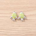 DIY vis bedeltjes met lichtblauw en geel emaille afwerking voor sieraden maken - Zilver Groen Goudvis