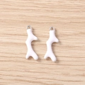 Witte koraal hanger bedels met zilveren metalen ringen voor DIY sieraden - Zilver Wit Koraal