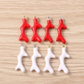 DIY koraal hangers in rood en wit met gouden oogjes voor het maken van sieraden - Diverse Kleuren Koraal