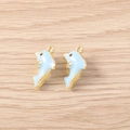 Lichtblauwe emaille dolfijn hangers met gouden afwerking voor DIY-sieraden maken - Goud Blauw Walvis