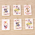 Pendentifs cartes de poker lapin en alliage émaillé pour la création de bijoux DIY - Lot de 10 / Mixte