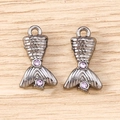 Pendentifs queue de sirène noir fusil avec strass violets pour bijoux DIY - 5 Pièces / Noir Violet