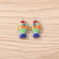 Gekleurde visbedeltjes met emaille afwerking voor DIY-armbanden en sieraden maken - Zilver Groen Grootoogvis