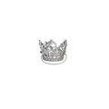 Bague couronne argentée pour animaux avec zircons brillants et design en métal creux - Petite Couronne / Argenté