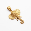 Vintage golden elephant head pendant in stainless steel with punk hip-hop style - Pendant Only (Without Chain) / Gold