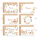 Set of 12 watercolor floral thank you cards with 6 unique designs and kraft envelopes - Watercolor Floral Thank You Style (S897)
