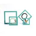 Mint green PE film suspension jewelry box for bracelets and pendants display - Light Green; 9*9*2cm