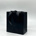 Minimalist matte black gift bag with wide rib handle for jewelry and luxury accessories - Black Tote Bag; 14*15*7cm