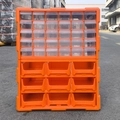 Organizer con cassetti arancione con 30 piccoli cassetti e 9 ampi scomparti portaoggetti - 39 Scomparti Aperti / Arancione