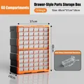 Organizer a 60 cassetti arancione per minuterie e viti, misura 48x37x18 cm - 60 scomparti / Arancione