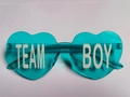 Μπλε γυαλιά ηλίου καρδιά χωρίς σκελετό με κείμενο Team Boy για διακόσμηση πάρτι - Μπλε της Λίμνης Τυπωμένο (Team Boy)