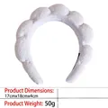 Soft white cloud padded headband for face washing skincare spa and makeup sessions - 2-plain White Terry Cloth Headband