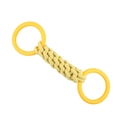Durable dog pull toy featuring two bright yellow plastic rings and thick woven cotton rope - B30210-Yellow (Double Ring Tug) / Yellow