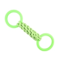 Fluorescent green double ring dog rope toy with durable braided cord for teeth cleaning - B30210-Green (Double Ring Tug) / Green