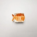 Pince à cheveux sushi mignonne au design nigiri saumon avec rayures en acrylique orange - Jaune
