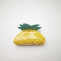 Graziosa pinza per capelli a forma di ananas giallo in acrilico lucido per capelli - Ananas / 8cm