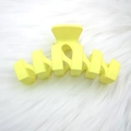 Matte cream yellow large hair claw clip in a minimalist N-shaped design for women - Lemon Color