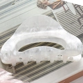 French vintage large white marble acetate hair claw clip with triangle hollow design - Mermaid Color